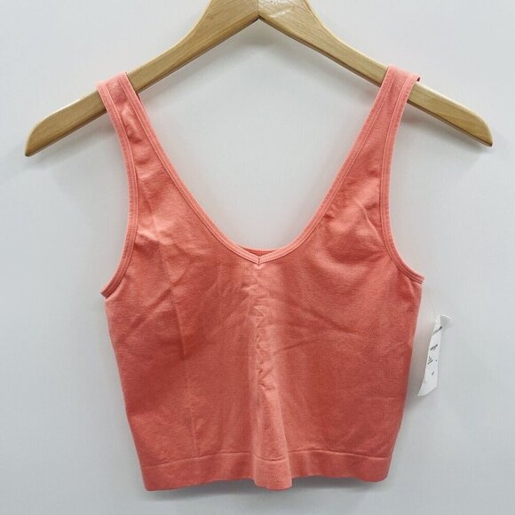 Abound Womens Size Medium Sleeveless Seamless Reversible Crop Top in Orange 2328 - Picture 1 of 6